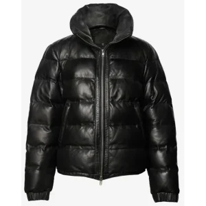 Leather Puffer Jacket